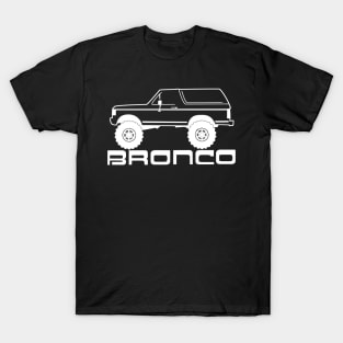 1987-1991 Ford Bronco, w Tires, White Print T-Shirt